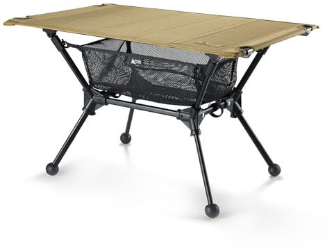 ONETIGRIS Dipper Camping Table, Lightweight Portable Folding Table with Mesh Storage Net, High/Low Options, Ideal for Camping, Hiking, Tailgating, Beach, Picnic, Travel, Backyard