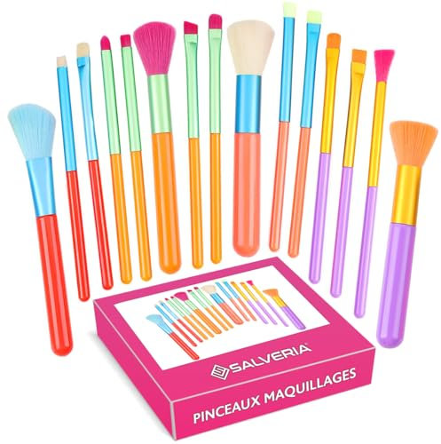 Pinceaux maquillages professionnel 15 pieces poils synthetiques de qualite pinceau maquillage pinceau fond de teint pinceau blush pinceaux maquillages yeux