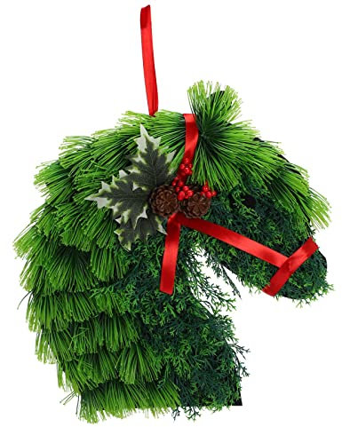 Sunfashion Türkranz Weihnachtstag,Kranz Herbst Weihnachten Türkranz Christmas Flocking Wreath Künstlicher Kranz Türkranz Weihnachten Holzhaus Deko