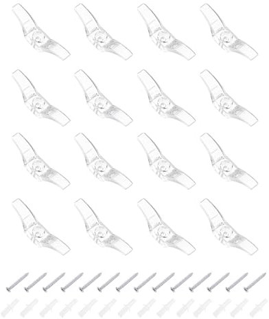 sourcing map 16 Stück 55 x 11 mm Jalousienschnur, Sicherheitsseil, Kunststoffhalter, Fensterschnurhaken mit Schrauben für Vorhänge, Sonnenschutz, Seile, transparent