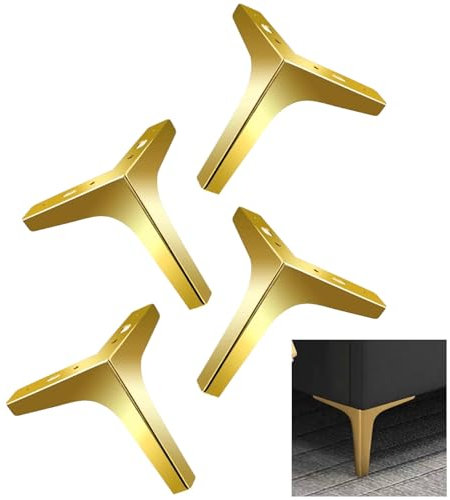 JXIPANUL Möbelbeine, 4 Stück Metall-Schrankfüße, Moderne dreieckige Sofabeine, Stützbeine, DIY-Ersatz für Schrank, Schrank, Sofa, Couch, Stuhl, Ottoman-Füße (17 cm (6,6 Zoll), Gold)