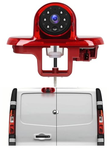 Hodozzy Cámara de Visión Trasera para Renault Trafic/Opel Combo/Opel Vivaro 2001-2014, Cámara para Tercera Luz de Freno, Visión Nocturna por IR, Resistente al Agua IP67, con Línea de Marcha Atrás