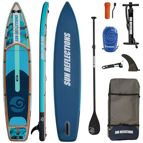CampSup Sun Reflections – Aufblasbares SUP Board Allround für Anfänger – Stand Up Paddle Board Komplettset