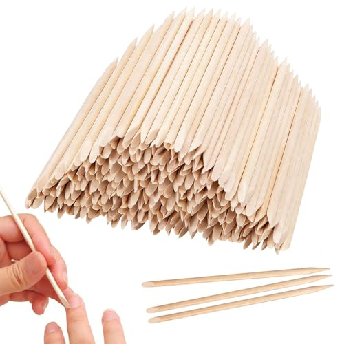 YHTCC 300 Pcs Eyebrow Wax Sticks, Waxing and Cuticle Sticks | Bulk 300 pack pointed and flat wooden sticks for eyebrow waxing, cuticle care, nail art, salons and craft projects