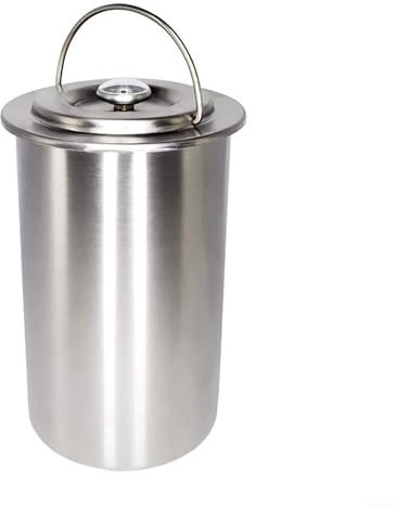 ComfyHarbor Stainless Steel Cooking Meat Bucket with Thermometer, 7.08 x 4.33 x 3.94 Inches, for Ham Beef Seafood Poultry, Silver