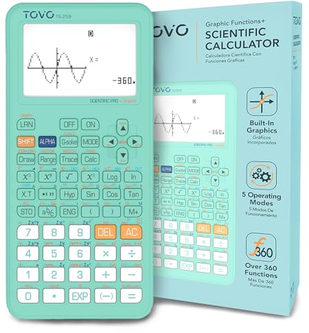 TOVO Scientific Calculator with Graphic Functions for Students, Graphing Calculators with Multiple Modes for High School or College Courses, Calculadora Cientifica, TS-259 Tiffany