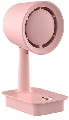 Ventilatore da tavolo ricaricabile ultra silenzioso con supporto per telefono, mini ventilatore da tavolo oscillante a 3 velocità per camera da letto e casa, circolatore d'aria fredda, design compatto