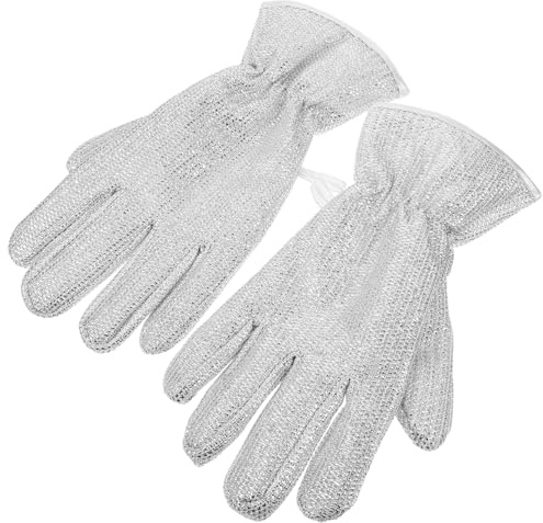 Homoyoyo Silver Fiber Dishwashing Gloves Five-finger Kitchen Cleaning Gloves Waterproof Heat-resistant for Washing Dishes and Household Cleaning