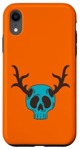 Illustration tête de Mort avec Bois Coque pour iPhone XR