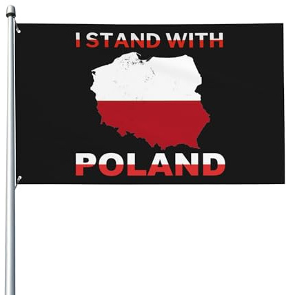 Bandiera della Polonia 3x5 Dio benedica la Polonia Bandiera gratuita 3x5 piedi per veranda, esterno, interno, cortile, prato, decorazione da appendere, cartello da giardino