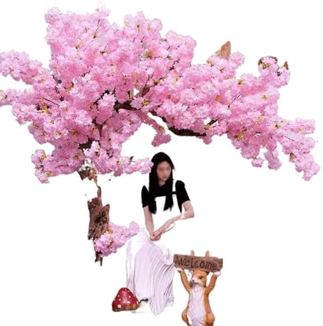 Árbol de cerezo artificial grande de 200 x 150 cm, flor de seda japonesa para decoración del hogar, oficina y dormitorio, ideal para bodas, eventos, arreglos florales y decoraciones de fiesta