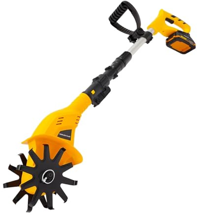 Zappa a batteria, 20 V, motozappa elettrica con profondità di coltivazione, 25 cm, 250 giri/min, fresa da giardino, senza fili, per fattorie, parchi, giardini, cortili