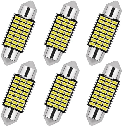 NAVESO LED Innenbeleuchtung, 6 Stück 36MM Led Innenraumbeleuchtung, 12V Le-d innenraumbeleuchtung Birne, Glühbirne Innenraum, Einfach zu Verwenden, Kaltweiss