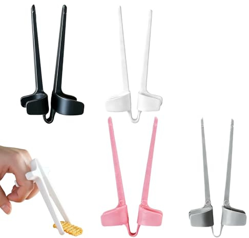 Hedayu 4 Pcs Finger Chopsticks, Plastic Chopsticks, Reusable Snack Chopsticks for Beginners, Snack Finger Chopstick for Beginner Working Studying Playing Party Snack Grabber