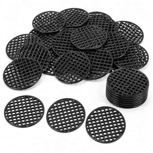MYRLOFT 20 Pack Plant Pot Drainage Mesh, 45mm Round Flower Pot Hole Covers, Bonsai Bottom Grid Mats to Help Retain Soil for Succulents and Planters