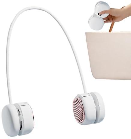 Genérico Ventilador De Cuello Portátil Recargable,5 Velocidades Silencioso Flexible Y Ponible | Portátil Recargable para Cuello,Para Crucero Aire Viajes En Coche Verano Camping Mujeres Hombres