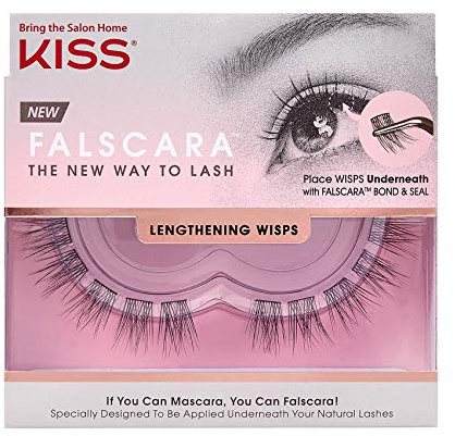 KISS Falscara DIY Eyelash Extension Lengthening Wisps - Featherlight Synthetic Reusable Artificial Eyelashes Pack of 10 Mini Lash Clusters for that Authentic Eyelash Extension Look
