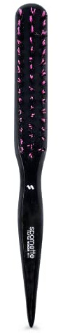 Spornette Boar Bristle Hair Brush for Women & Men - Little Wonder Small Teasing Brush - Create Slick Backs & Volume - Boar & Tourmaline Nylon Bristles for Back Brushing & Combing (Pink)