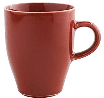 KAHLA 1T5330A93020W Homestyle Kaffeebecher 0,32 l siena red mediterranes Geschirr aus Porzellan mit Steingut- und Keramiklook hoher Becher dickwandige Tasse XL 320 ml rund rot
