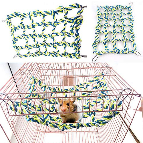 Yitaocity Geflochtene Hängematte für Ratten, Frettchen, Chinchilla, Hamster, Spielzeug, mit 4 Haken