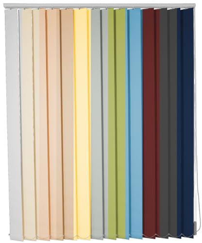 Schiebevorhang Fenster Sichtschutz, Breite & Länge auf Maß, Farbe Weiß | Individuelle Anfertigung / 127 mm Lamellen blickdicht & lichtdurchlässig aus Polyester / Alu-Oberschiene für Deckenmontage