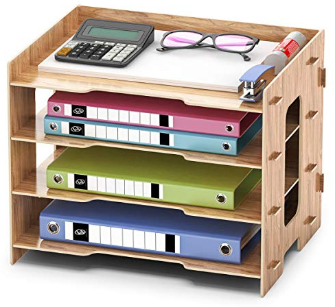 Booxihome bokstavsbricka kontor skrivbord organiseringsbricka a4 brev dokument bricka brevpapper 4 djur MDF