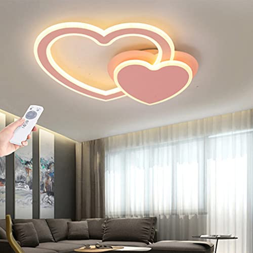 LED Kinder Deckenleuchte Dimmbar Kinderzimmerlampe Junge Mädchen Schlafzimmer Herzform Deckenlampe Acryl Lampeschirm Fernbedienung Deckenlicht Esszimmer Wohnzimmerlampe Kronleuchter