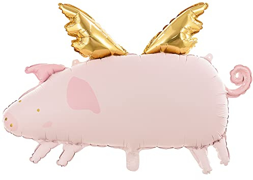 Folienballon Schwein mit Flügeln 72 x 46 cm