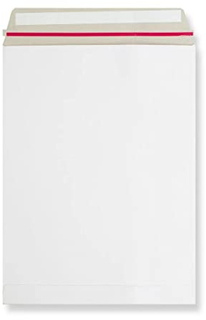 Pack of 20X (C4+ A4+) White Rigid All Board Envelope Mailers 330x248mm by Greener Route, Stay Flat Cardboard Envelopes with Peel and Seal Strip - Biodegradable, compostable, Recyclable