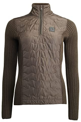 Kingsland Strickpullover mit wattierter Vorderseite Damen Saffron Green Black Ink Winter 2022, Größe:M