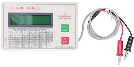 Tester di condensatori ESR, misuratore di capacità digitale portatile con display LCD, spegnimento intelligente, misuratore ESR, tester di circuiti elettrici di prova