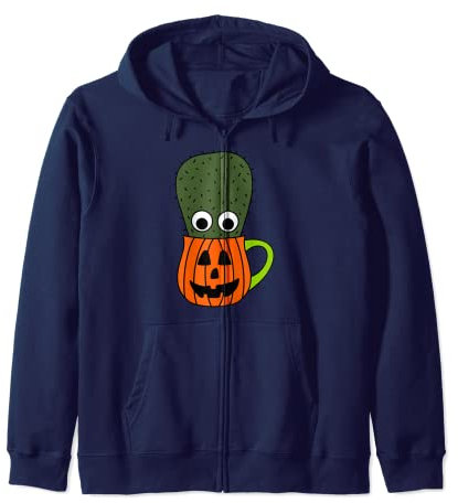 Taza pequeña con diseño de cactus en Jack O Lantern Sudadera con Capucha