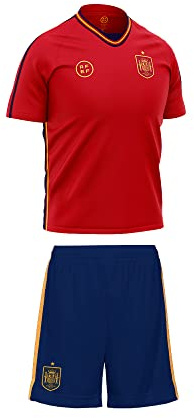 RFEF - Mini Kit Bebé Replica Oficial Selección Española de Fútbol | Primera Equipación España Mundial 2022 - Color Rojo | Talla 24 Meses