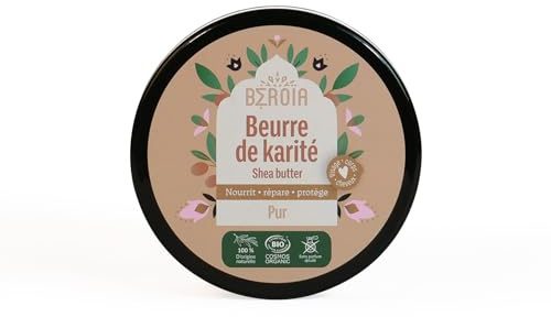 Beurre de Karité brut Bio - COSMOS ORGANIC - Tous types de peau - Nourrissant et réparateur - 100g - BEROIA