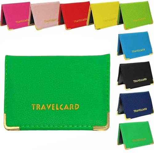 Travel Card Bus Pass Holder Credit Card ID Card Wallet Cover Case Holder for Men & Women Green Color Card Cases & Money Organisers Oyster Card Holder Wallet Cover Case Unisex Soft Leather