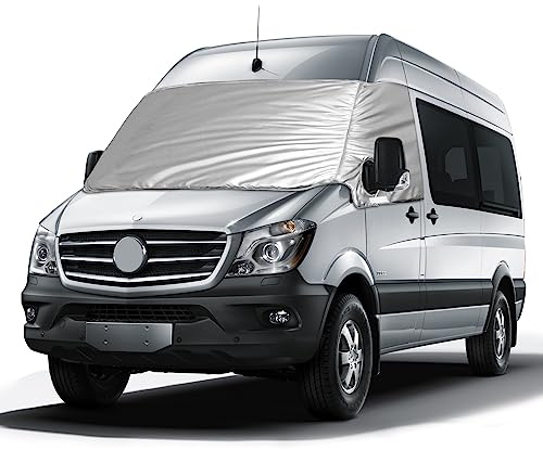 Soekodu Frontscheibe Wrap Cover Ersatz für Ersatz für Mercedes Sprinter 2019-2023, Auto Windschutzscheiben Abdeckung, 600D Luxus Sonnenschutz Wasserdichtes Schnee-Eisschutz, Staubschutz