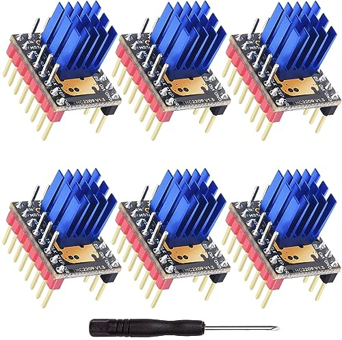 Youmile 6 pcs TMC2209 V1.3 Stepper Motor Driver module 2.8A Peak Driver with Heat Sink screwdriver for SKR 3/SKR 2/Octopus V1.1/SKR V1.4 Turbo/SKR V1.3 3D Printer Motherboards