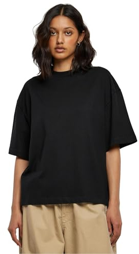 Urban Classics Damen T-Shirt Ladies Organic Heavy Slit Tee Black L