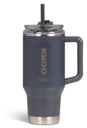IGLOO TRAVEL MUG 32 Thermobecher 900ml Edelstahl mit Strohhalm – auslaufsicherer Isolierbecher, kohlensäuregeeignet, BPA‑frei – hält Getränke 12h heiß & 48h kalt, ideal für unterwegs