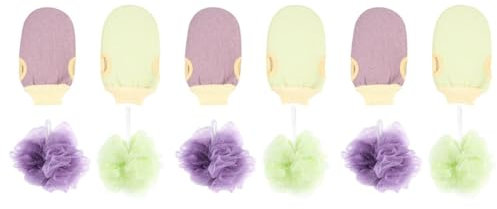 minkissy 3er-set Peeling-badeschwämme Körperpeeling-badehandschuhe Duschhandschuhe Rückenschrubber Seifenblasenmacher Bad Dusche Glatte Seidige Haut 4 Stück * 3