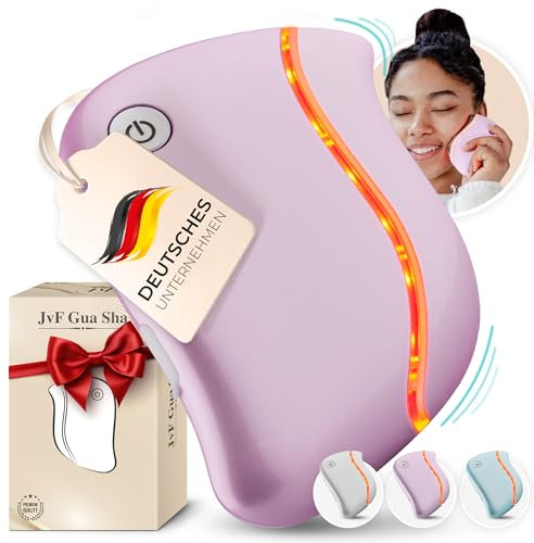 JvF Beauty® Elektrisches Gua Sha – Gesichtsmassagegerät mit Wärme, Vibration & LED für Anti-Aging und Faltenreduzierung | Pink