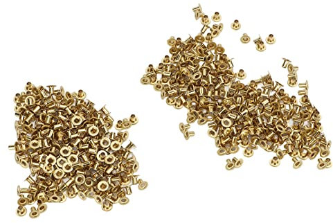 LetCart Remaches huecos de cobre, paquete de 500 unidades, 2,3 x 4 x 5 mm, superficies alisadoras para manualidades, costura de fácil instalación y remaches de cuero