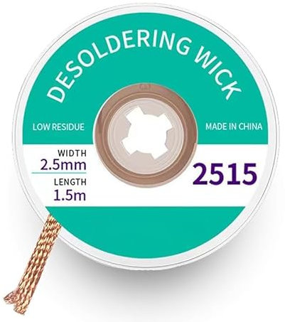 Solder Wick, Desoldering Wick with Flux No-Clean Electronic, Desoldering Braid Solder Braid Remover Desolder Soldering(Width 0.10'' Length 5')