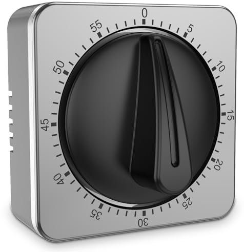 VAVPUP Küchentimer 60 Minuten Magnetische Timer Praktische mechanische Schreibtisch Timer Keine Batterien benötigt magnetische digitale Timer Multifunktional Edelstahl Küchentimer zum Kochen Fitness -