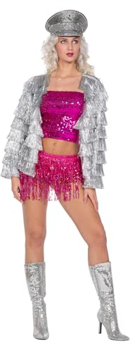 WILBERS & WILBERS 4498 - Partyjacke für Festival/Silvester mit Glitzerfransen, Fransenjacke, Kostüm für Karneval