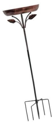 KESOTO Metall Vogelbad Birdfeeder Garten Dekoration Stand 5 Zinken Basis Stake