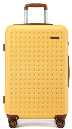 KONO Trolley Medio 67cm Valigia Rigida Media Leggero con TSA Lucchetto e 4 Ruote Girevoli,Giallo