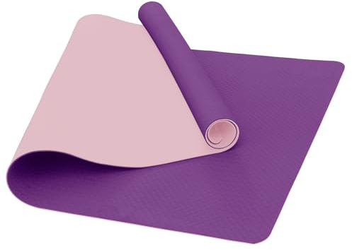 Narwhal yogamatta TPE halkfri stor XXL 190 x 80 x 0,6 cm 6 mm tjock – yogamattor för kvinnor och män träning gym pilates fitness och träningsträning (lila/rosa, 190 x 80 x 0,6 cm)