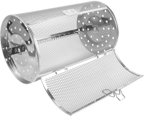 SOLUSTRE Edelstahl Grillkorb Für Backofen Und Heißluftfritteuse Mit Drehspießhalterung Bratkorb Für Fleisch Pommes Gemüse Langlebiges Grillzubehör
