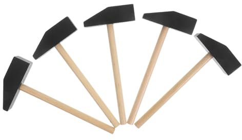 FOYTOKI 5pcs Small Wooden Hammer Toy for Boys and Girls Safe Diy Building Tool Handle for Boy Girl's Creative Play and Block Construction